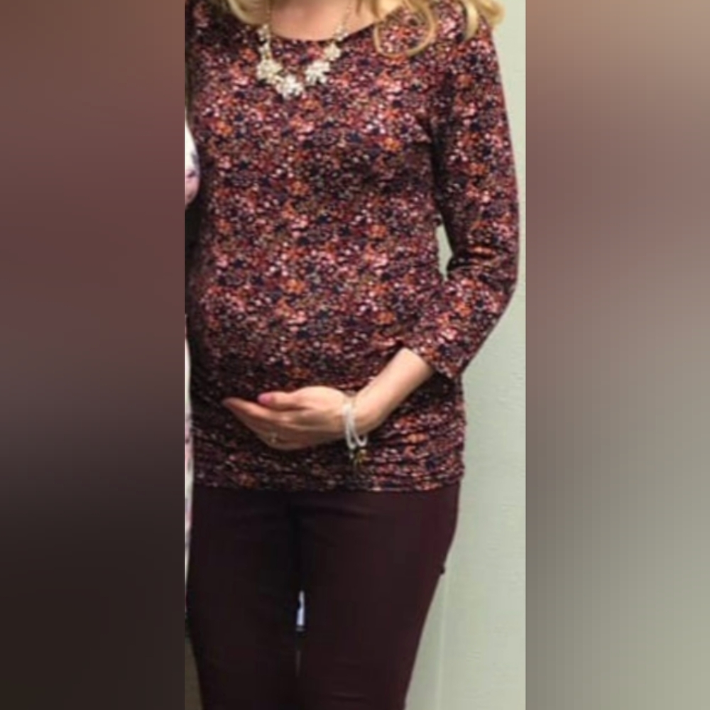 Motherhood Maternity - Long Sleeve Floral Shirt - S/P
